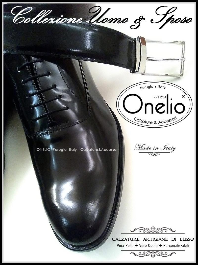 Stringata Oxford + Cintura in spazzolato nero