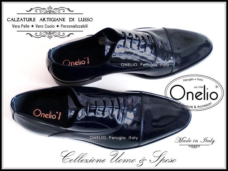 Scarpe uomo vernice blu store
