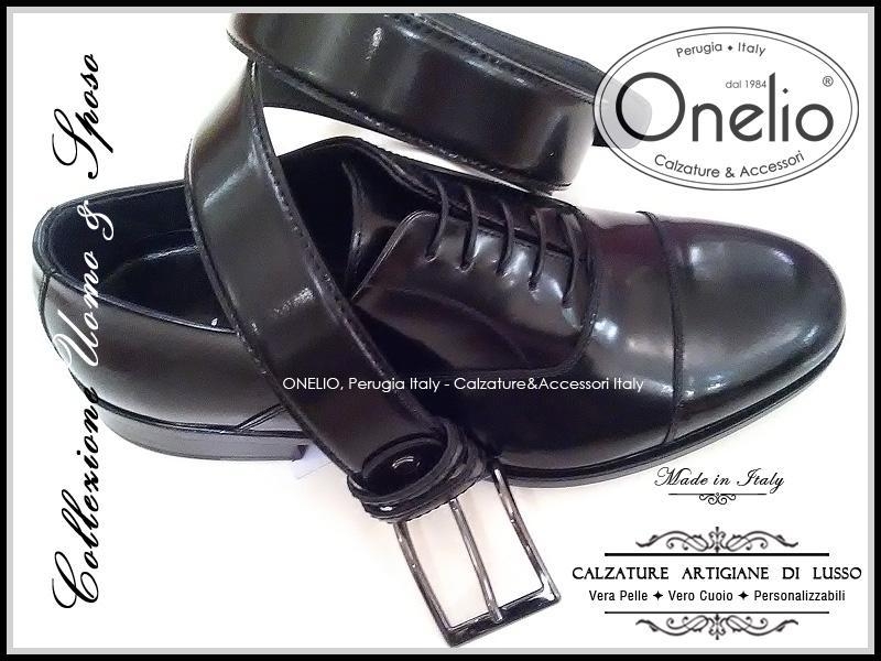 Oxford Cap toe + Cintura in spazzolato nero