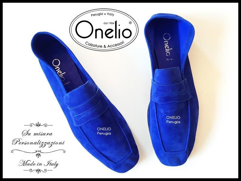 Mocassino/Sabot in camoscio bluette