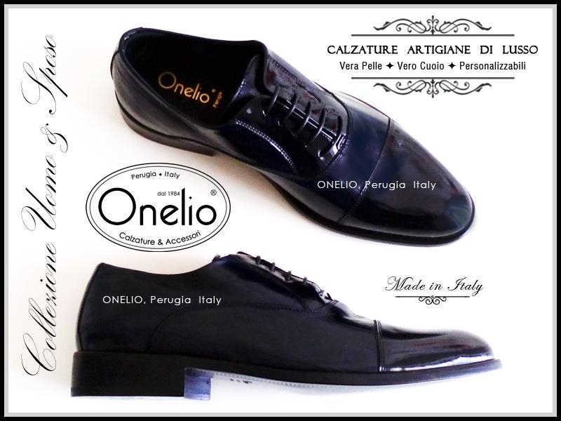 Stringata Oxford in anguilla e vernice blu