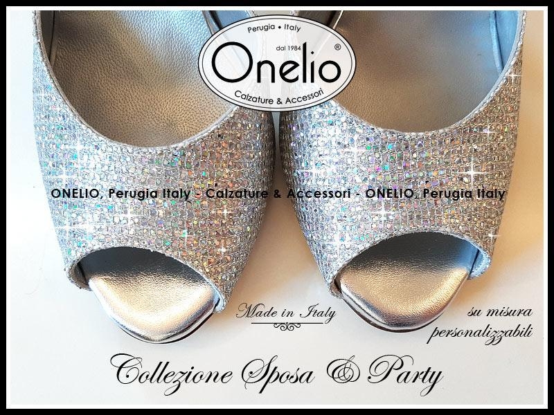 Sandalo con tacco a stiletto in glitter