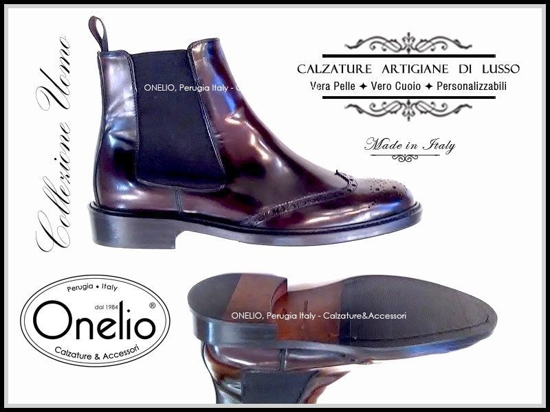 Scarpe Uomo Stivaletto Beatles in pelle bordeaux Borseonelioperugia