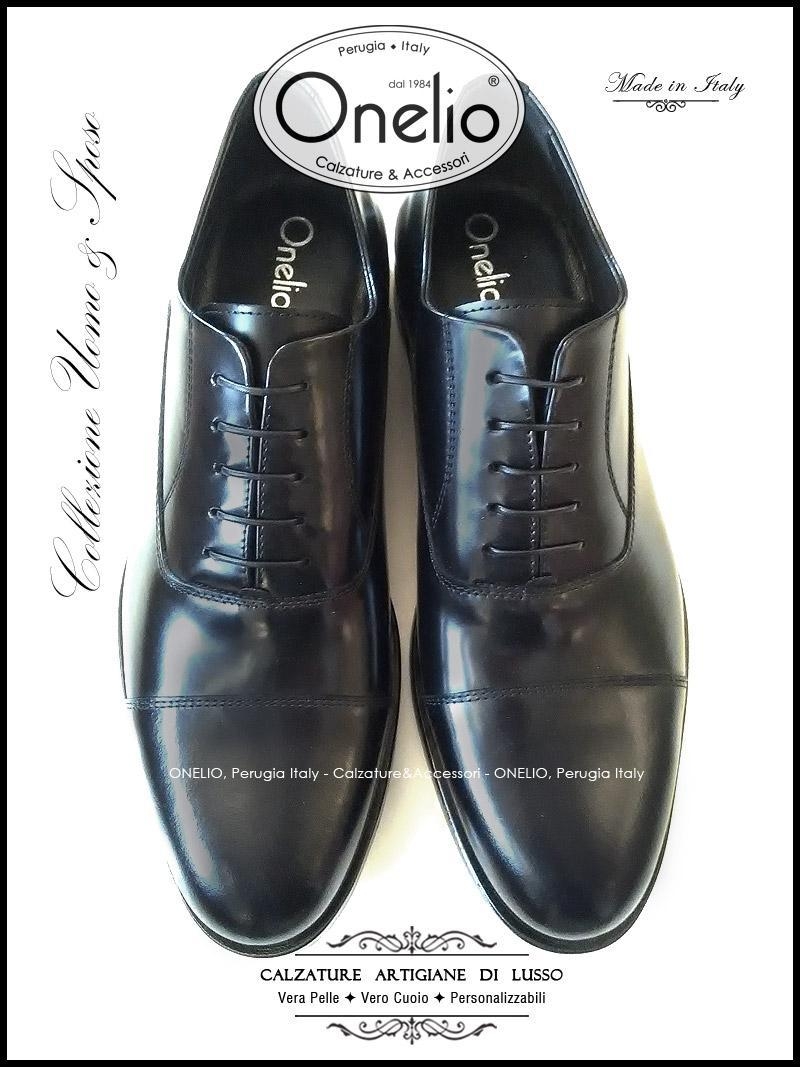 Oxford Cap toe + Cintura in spazzolato nero