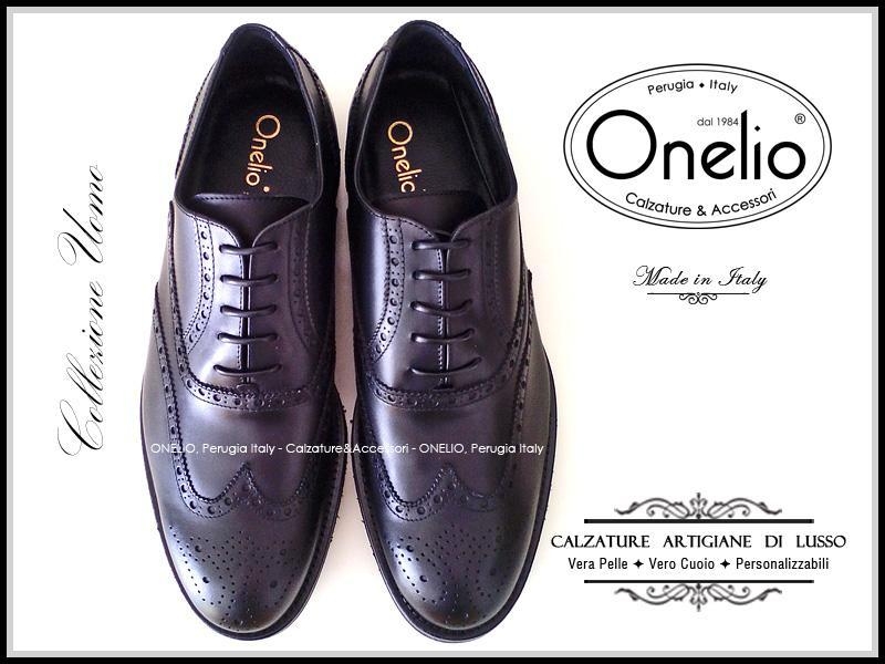 Stringate Oxford Brogue in pelle nero