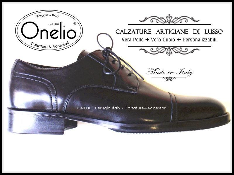 Stringata Derby Cap-toe pelle nera