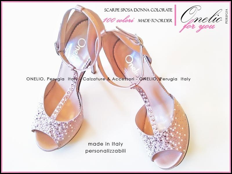 Scarpe Sposa o Donna di colore CIPRIA. Su misura e personalizzate Borseonelioperugia
