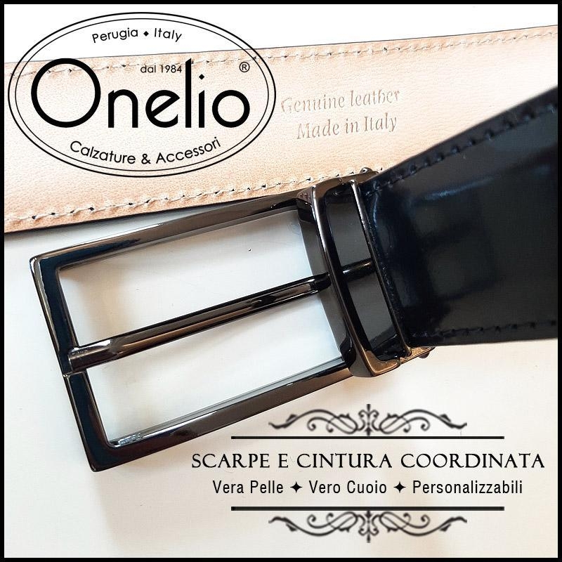 Oxford sfilata liscia + Cintura in spazzolato nero