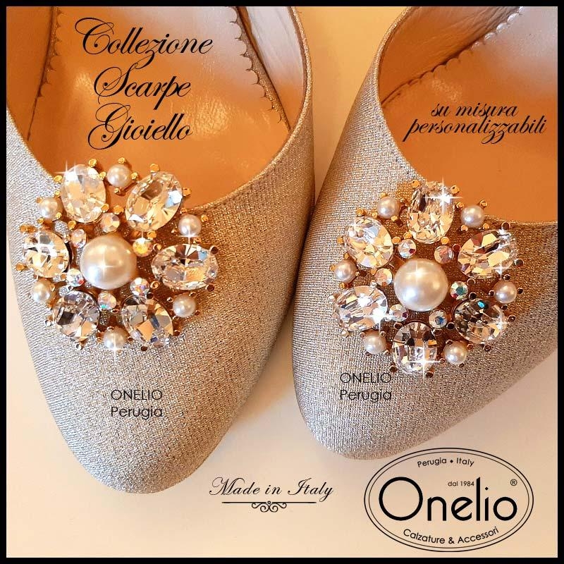 Collezione Scarpe Gioiello Spezzata con cinturino alla caviglia plateau e tacco 10 in glitter oro Borseonelioperugia