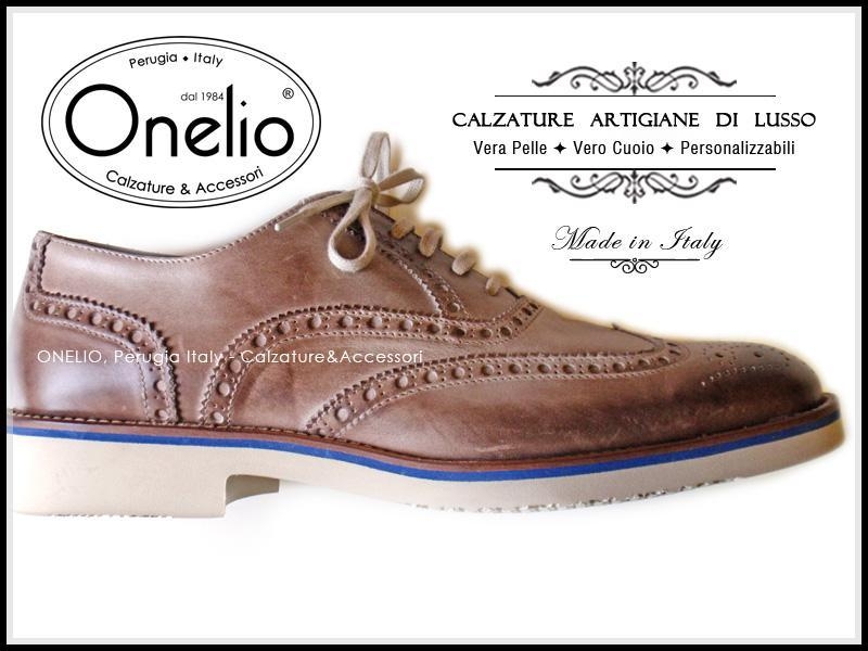 Stringata Oxford Brogue Wingtip fango sfumato