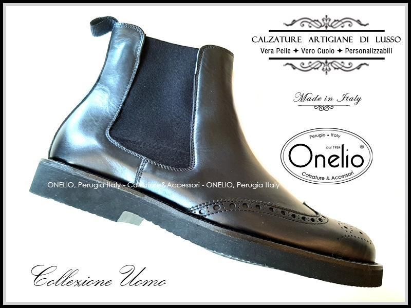 Stivaletto Beatles in pelle blu