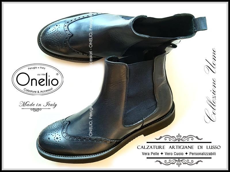 Stivaletto Beatles in pelle blu