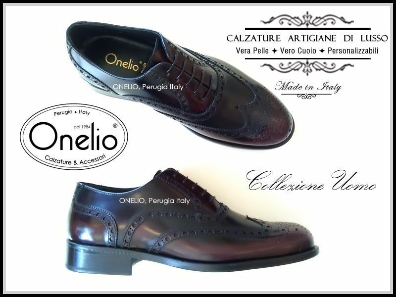 Stringata Oxford Brogue in abrasivato bordeaux