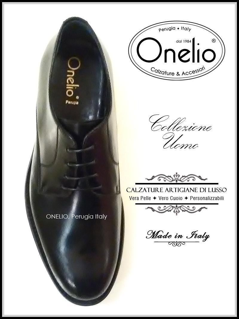 Scarpe Uomo Stringata Derby in vitello opaco nero Borseonelioperugia