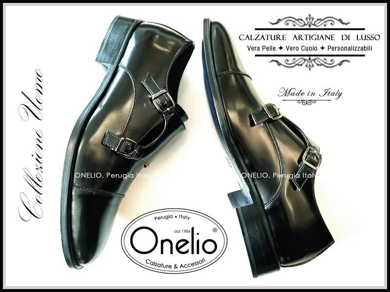 Scarpa doppia fibbia fondo cuoio