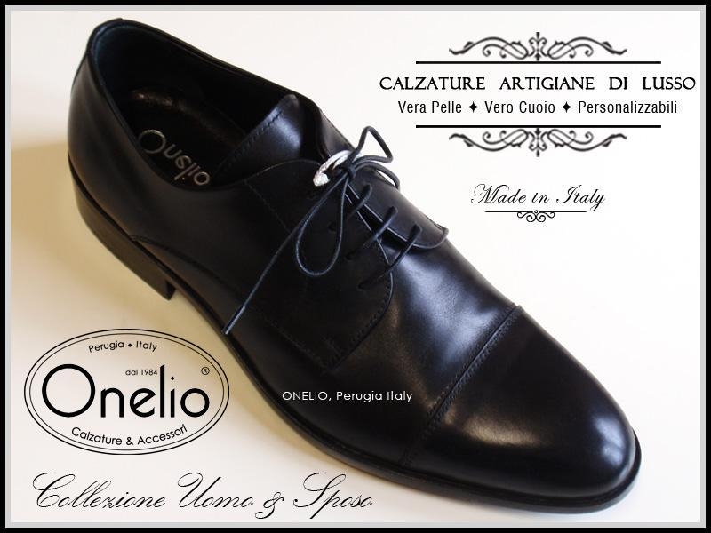 Stringata Derby Cap-toe pelle nera