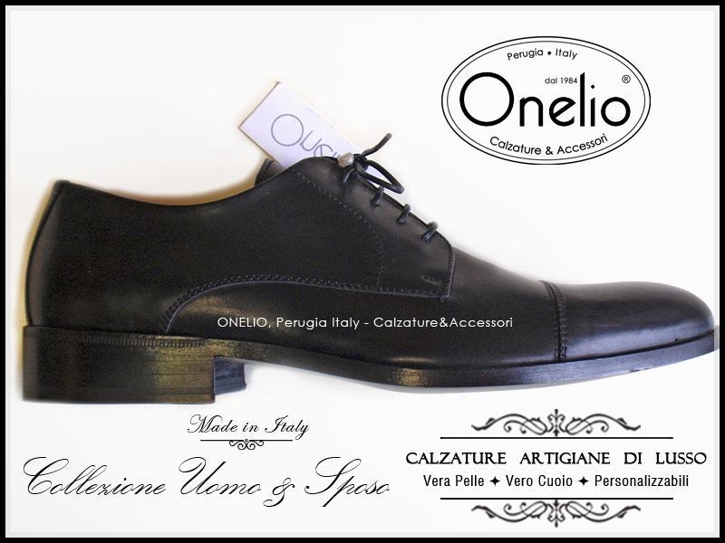 Stringata Derby Cap-toe pelle nera