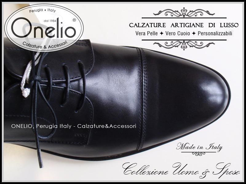Stringata Derby Cap-toe pelle nera