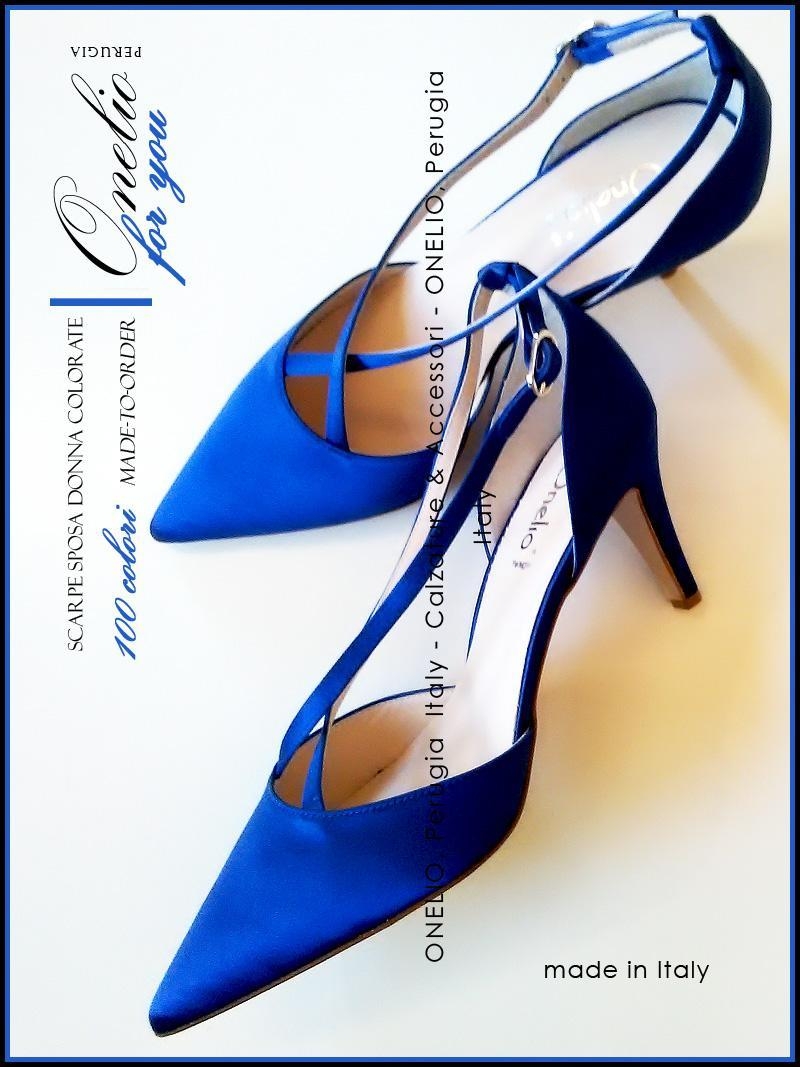 Scarpe da sposa blu elettrico online