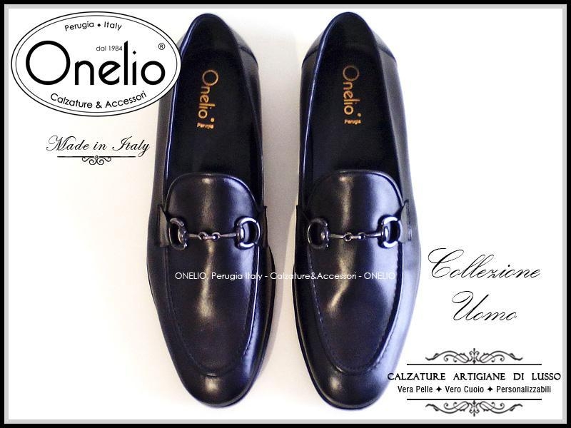 Mocassino con morsetto in pelle nero