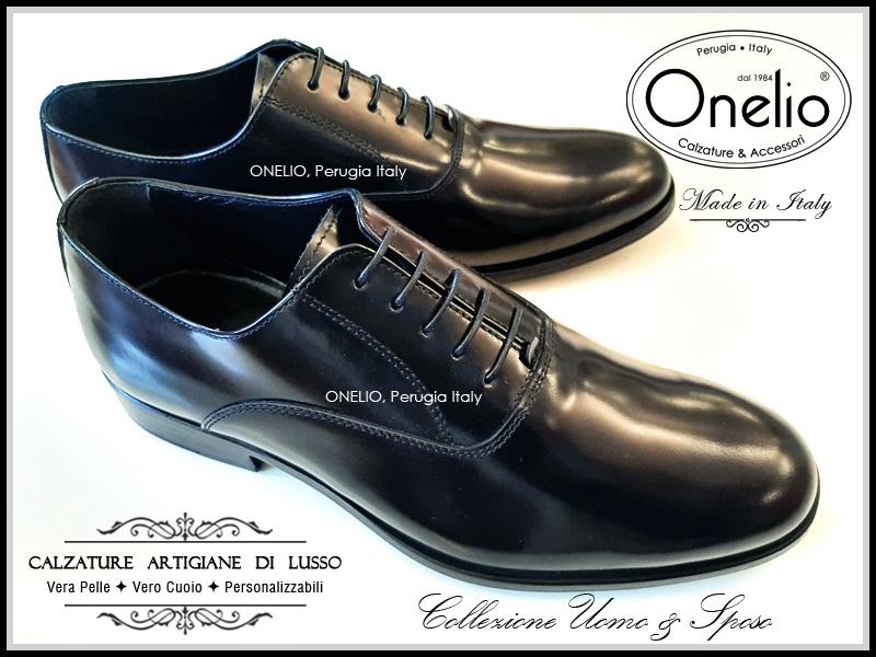 Scarpe Uomo e Sposo Stringata Oxford Cintura in spazzolato nero
