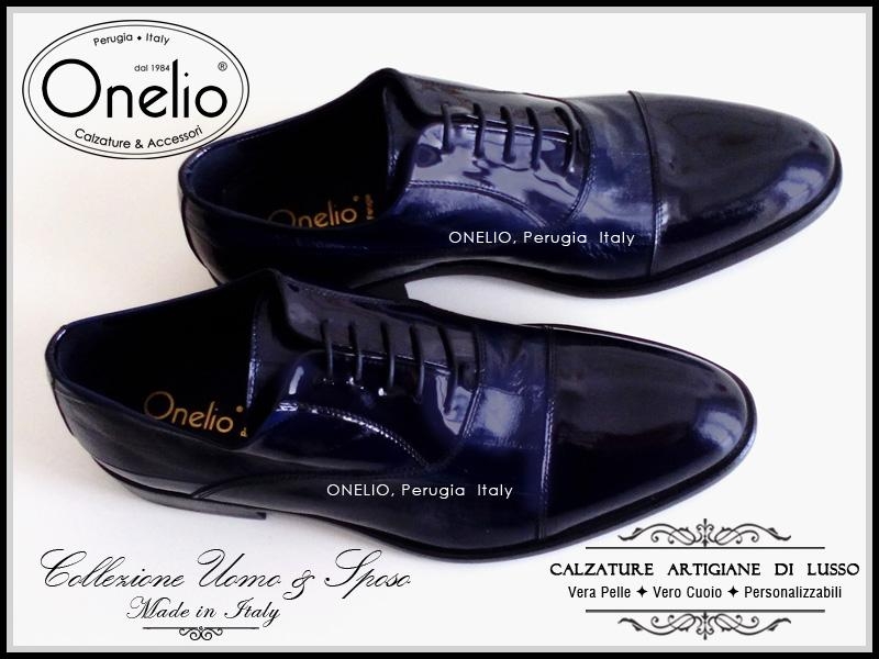Scarpe uomo vernice blu hot sale
