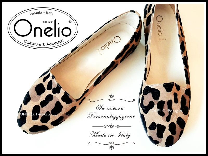 Calzature Onelio Donna. Slippers punta tonda in camoscio leopardato Borseonelioperugia