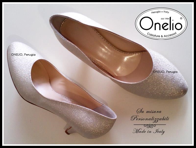 Scarpe Sposa e Donna. D collet in glitter oro tacco 5