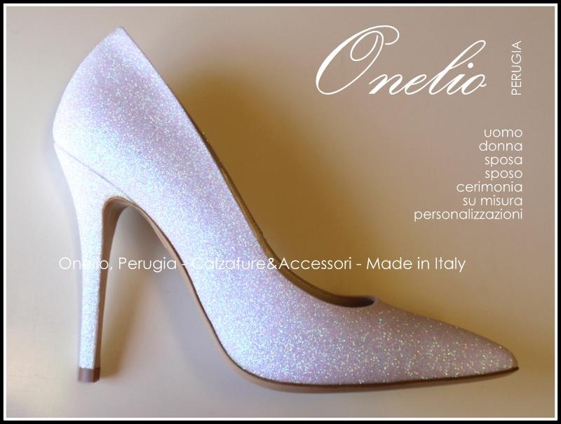 Scarpe Sposa e Donna. D collet glitterato con punta sfilata e
