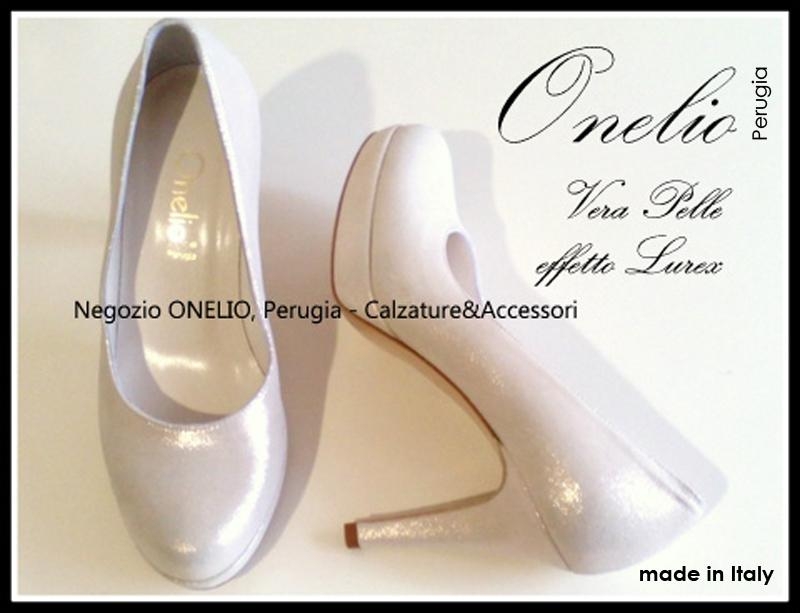 Scarpe Sposa e Donna. D collet con plateau e punta arrotondata