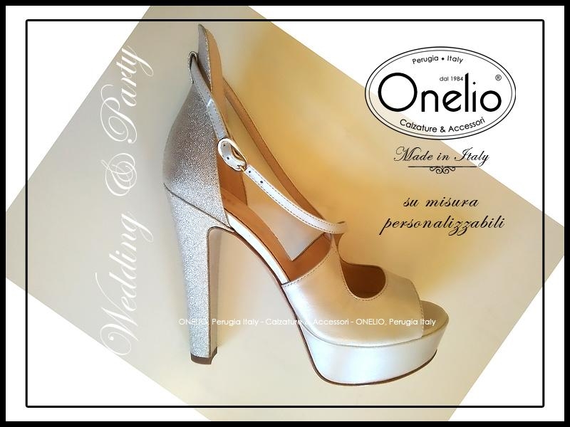 Scarpe Sposa e Donna. Sandalo con cinturini a incrocio plateau e