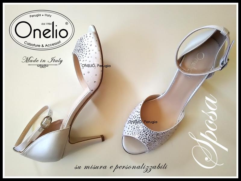 Scarpe Sposa Sandalo con cinturino alla caviglia e strass crystal Swarovski  | Borseonelioperugia.com