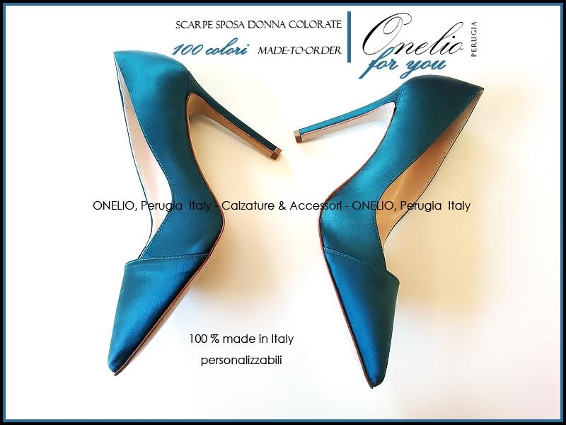Scarpe Sposa o Donna di colore AZZURRO. Su misura e personalizzate